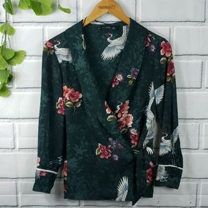 Zara wrap shirt size small floral